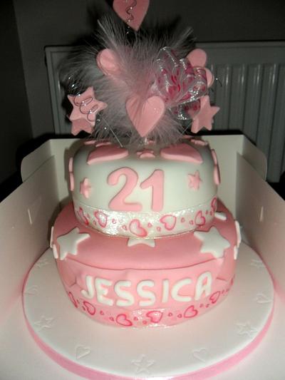 two tier 21st cake  - Cake by xxscarletxx