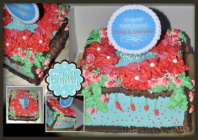 buttercream flower ribbon - Cake by Chilly