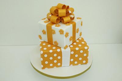 Golden Wedding Present Cake - Cake by Laras Theme Cakes
