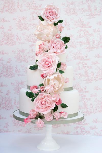 Flora - cascade of blooms - Cake by Melissa Woodland Cakes
