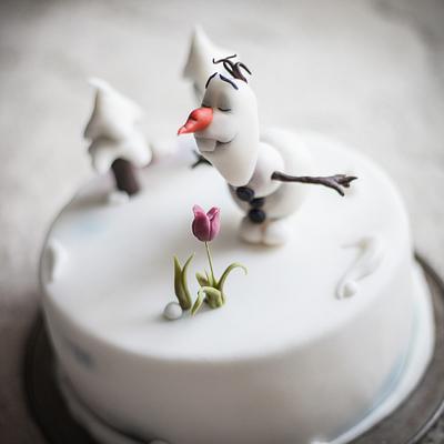 Olaf sniffing flower - Cake by lia.minou