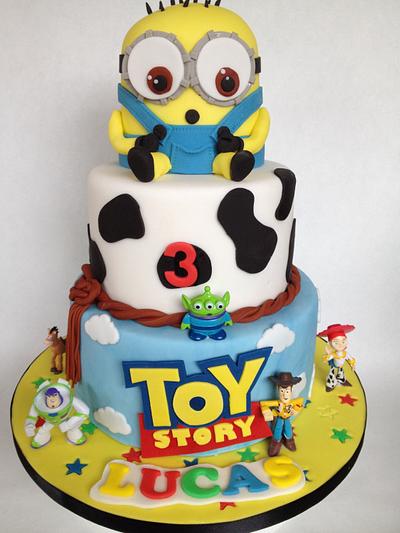 My toy story and minion cake  - Cake by Tricia morris