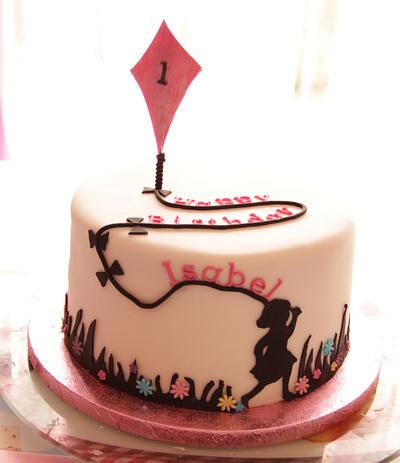 Girls Silouette and Kite Cake - Cake by Sugar & Bows