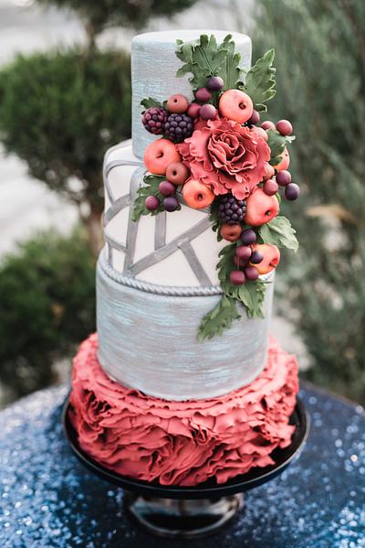 Modern Autumn Wedding Cake - Cake by Sugar by Tracy