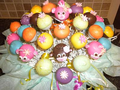 Lil monkey baby shower cake pops - Cake by Monica@eat*crave*love~baking co.