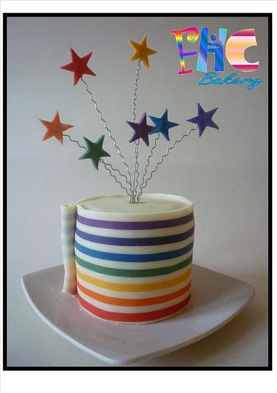 Striped Chocolate Wrapped cake (tutorial link) - Cake by The Faith, Hope and Charity Bakery