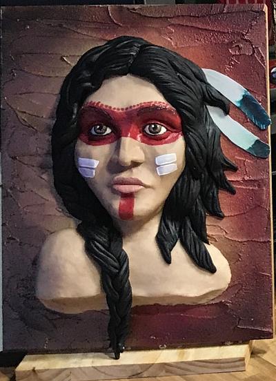 Indian face canvas  - Cake by MARK REDPATH