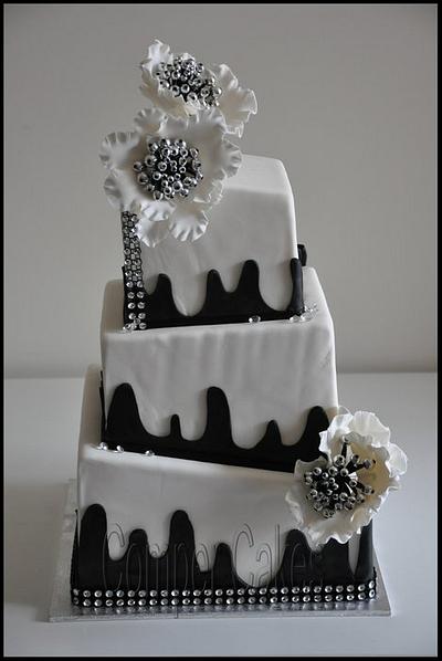 Topsy turvy square wedding - Cake by Comper Cakes