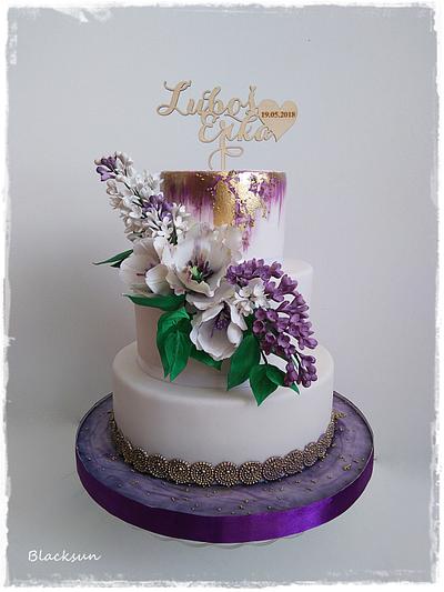 Purple wedding cake - Cake by Zuzana Kmecova