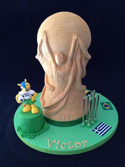 World Cup trophy cake and mascot - Cake by Galatia