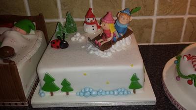 ben & holly christmas cake - Cake by Heathers Taylor Made Cakes