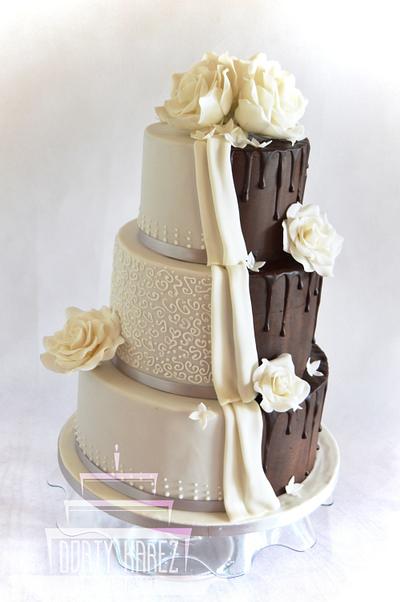 Romantic - chocolate wedding cake - Cake by Lenka Budinova - Dorty Karez