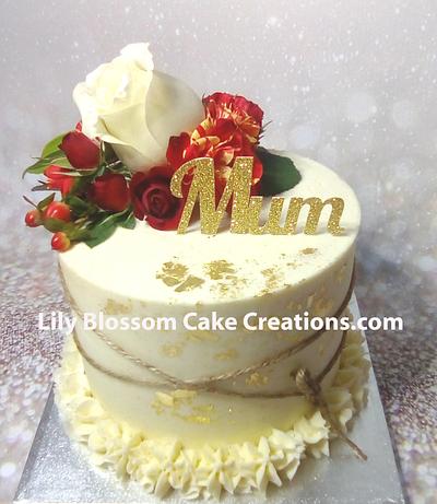 Gold leaf floral cake - Cake by Lily Blossom Cake Creations