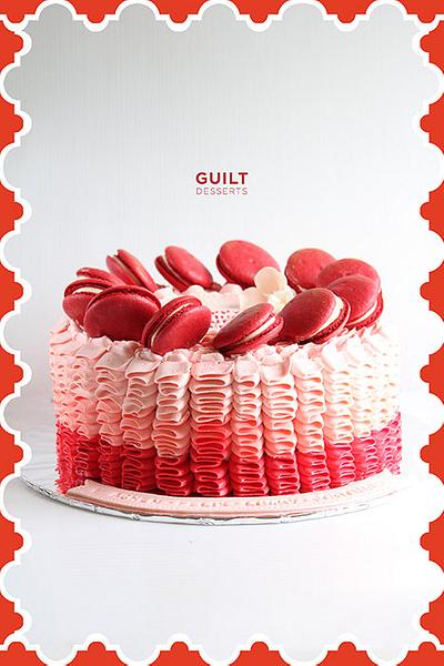 Ombre Ruffle Macarons Cake - Cake by Guilt Desserts