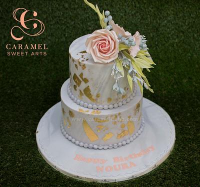 Marbled Gold touched Cake - Cake by Caramel Doha