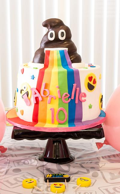 Emoji barfing a rainbow - Cake by Anchored in Cake