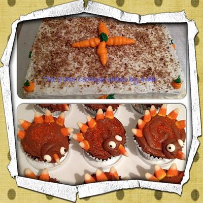 Thanksgiving cake and cupcakes - Cake by Aida Martinez