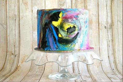 Hand painted on whippedcream cake using whipped cream - Cake by Ashel sandeep