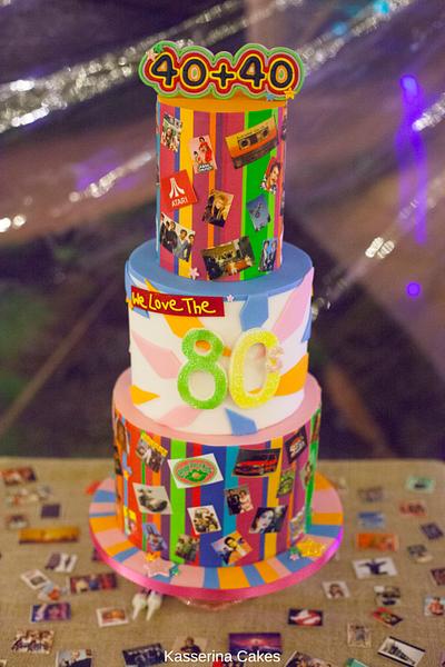 1980's cake for a double 40th birthday - Cake by Kasserina Cakes