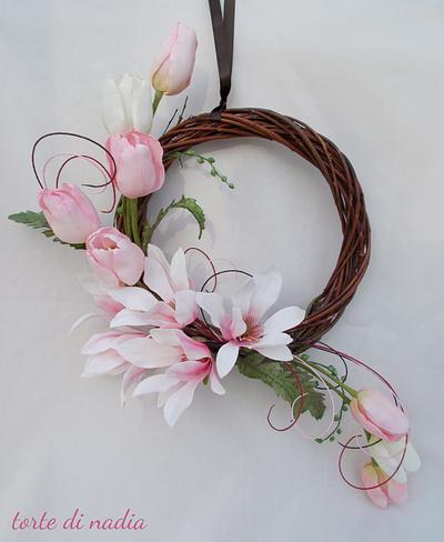 sugar flowers magnolia & tulip - Cake by tortedinadia
