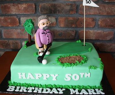 50th Birthday Golf Cake - Cake by Pam and Nina's Crafty Cakes