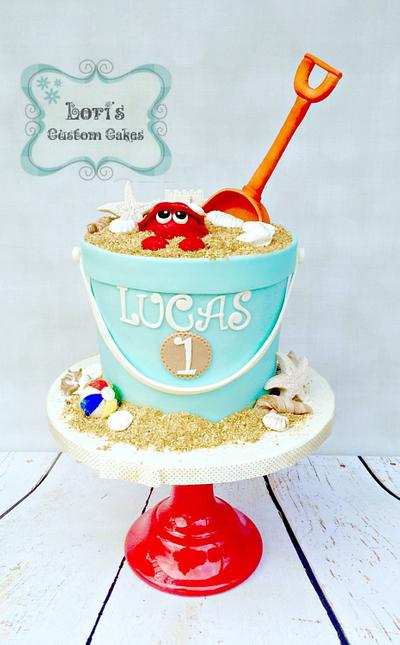 1st birthday crabbie in a pail - Cake by Lori Mahoney (Lori's Custom Cakes) 