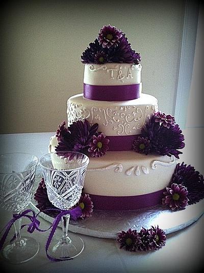 Purple Wedding Cake - Cake by Angel Rushing