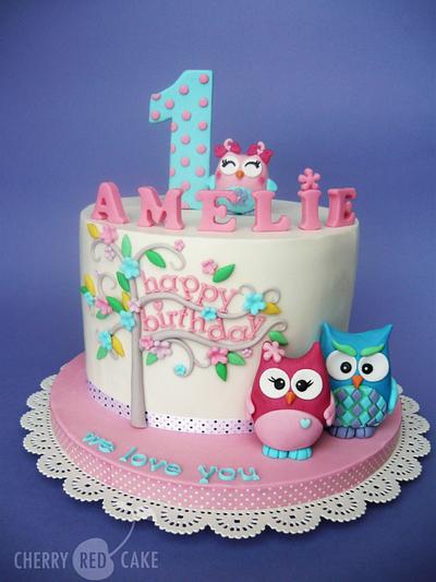 Owl cake - Cake by Cherry Red Cake