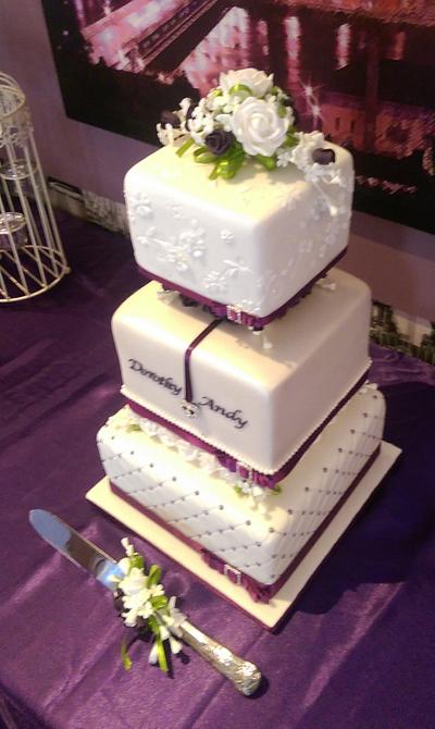 Roses and Pearls Wedding cake - Cake by MySugarFairyCakes