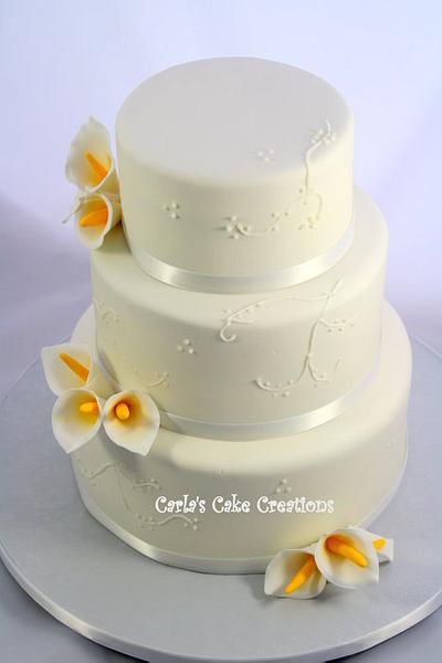 Calla Lily Wedding Cake - Cake by Carla