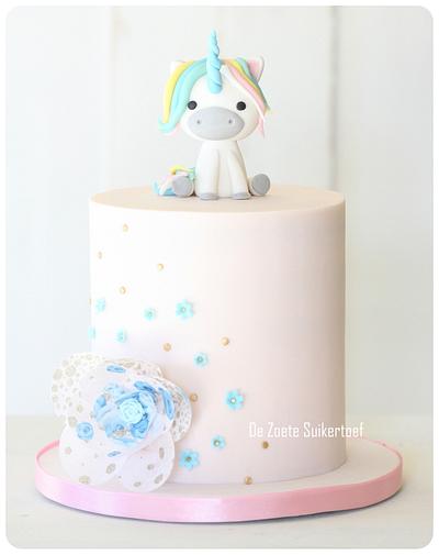 Unicorn, birthday cake for a little girl. - Cake by De Zoete Suikertoef