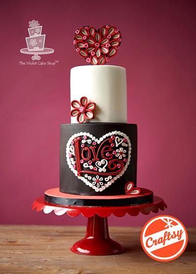 QUILLING - MODERN LOVE Heart Cake - Cake by Violet - The Violet Cake Shop™