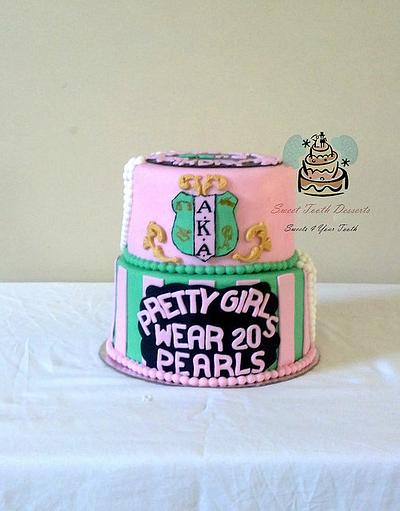AKA Sorority Birthday Cake - Cake by Carsedra Glass