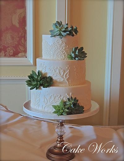 Buttercream piping and succulents - Cake by Alisa Seidling