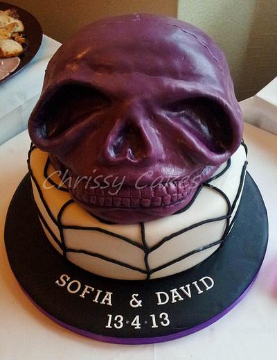 Purple Skull wedding cake - Cake by Chrissy_Cakes_UK