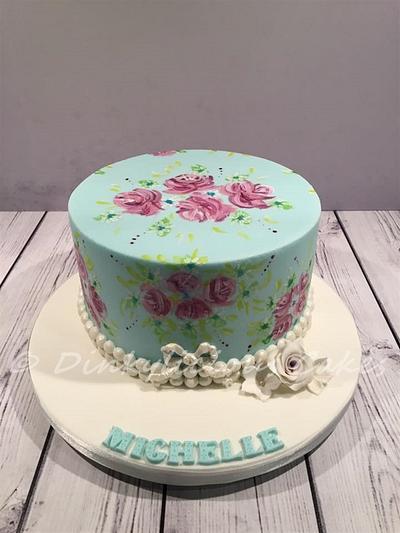 Hand painted ladies cake - Cake by Dinkylicious Cakes