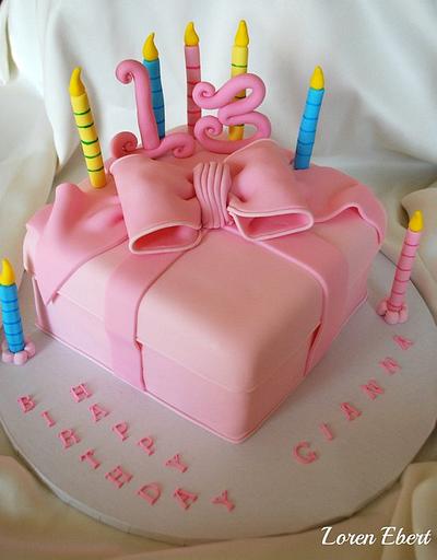 Pink Gift Box Cake! - Cake by Loren Ebert
