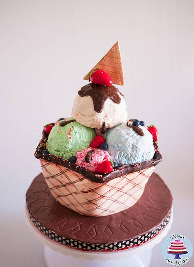 Ice Cream Sundae Cake - Cake by Veenas Art of Cakes 