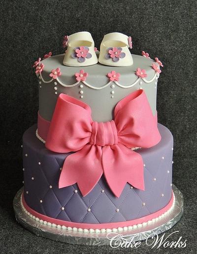 Hot Pink and Purple Baby Shower - Cake by Alisa Seidling