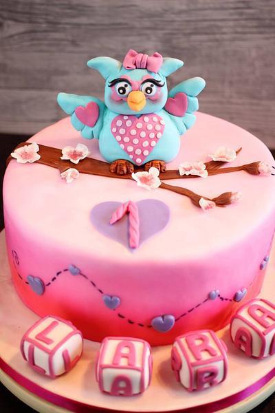 Owl Birthday Cake  - Cake by Sarahscakes