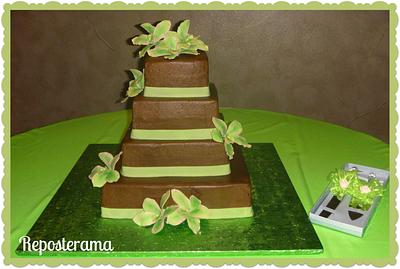 Green Orchids cake - Cake by SolAR