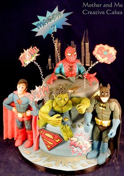 Super Heroes - Cake by Mother and Me Creative Cakes