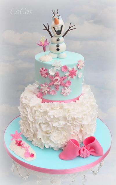 Frozen , Olaf birthday ruffle cake  - Cake by Lynette Brandl