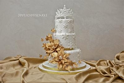 Winter Gold Wedding - Cake by Joyliciouscakes