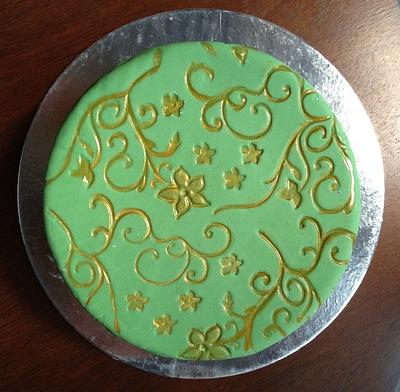 Goldern painted cake  - Cake by Ifrah