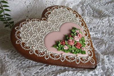 Needlepoint and roses  - Cake by Teri Pringle Wood