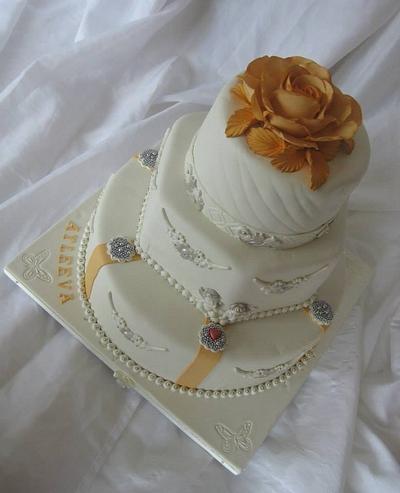 Orange wedding  - Cake by Trine Skaar