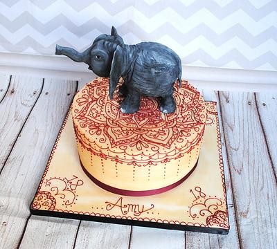 Mehendi Elephant - Cake by The Cornish Cakery