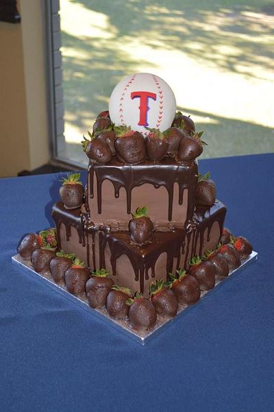 Texas Rangers Grooms cake - Cake by Kim Leatherwood