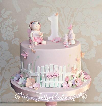 Flower Garden 1st Birthday Cake - Cake by JellyCake - Trudy Mitchell
